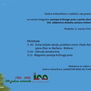 Blagoslov novih postaja križnoga puta u povodu 100. obljetnice dolaska sestara milosrdnica u Lužnicu